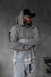 HANORAC SI PANTALONI SET GRI PRESPALAT "DESTROYED"